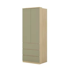   Terra két ajtós, három fiókos gardrób (24LEON68) - lindberg tölgy/eucalyptus